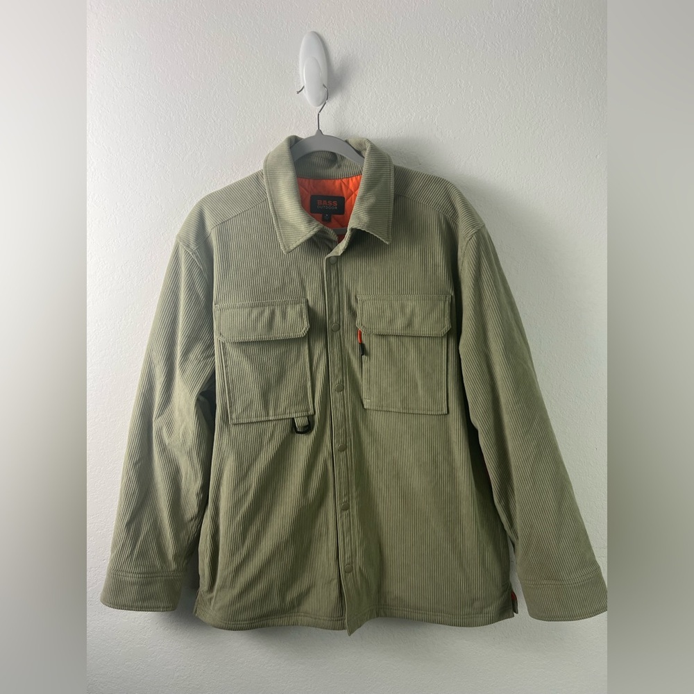 Bass Outdoor Olive & Orange Corduroy Shirt Jacket